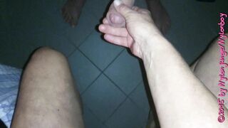 Mature cunt fingered in the kitchen