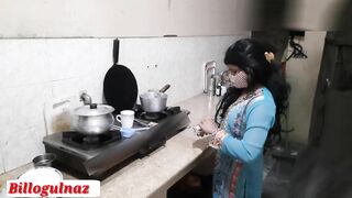 Indian stepsister has hard sex in kitchen, bhai ne behan ko kitchen me choda, Clear hindi audio