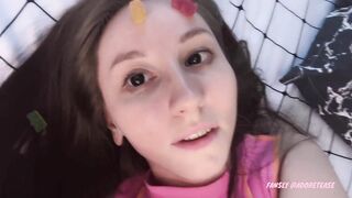 Gummy bears eatng chewing swallowing ASMR