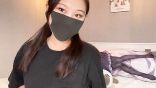 dirty Asian slut fucks her ass with dildo