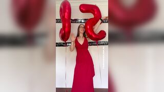 A quick orgasm release to celebrate myself in my long red dress