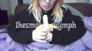 Hot Babe Gives Dildo A Sloppy Blowjob!!!