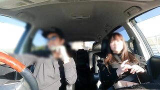 Completely real Japanese [hidden shot] Neat but baby-faced big breasts that can be seen from the top of the knit Unexpected exposure confession "I want to have sex in the car" while driving and suddenly breaks out in car sex [Appearance] [Close