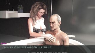 A wife and stepmother - AWAM #18b - Washing old Gents - 3d Game, 3d Hentai, 60 FPS