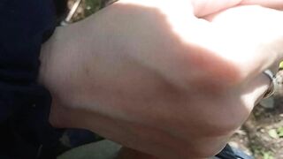 Outdoor blowjob and handjob