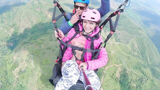 SQUIRTING while PARAGLIDING in 2200 m above the sea ( 7000 feet )