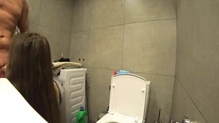 Cheating.Guy Fucks My Wife In The Bathroom When I'm At Work.Real Home Video