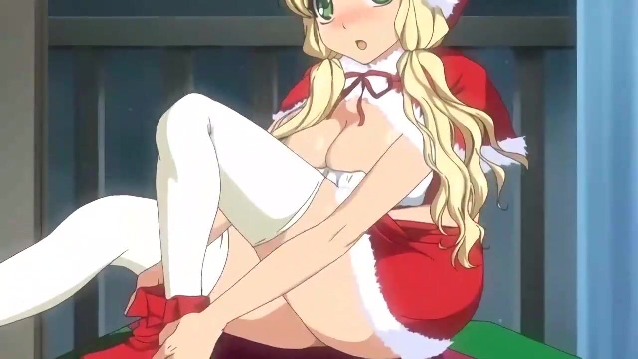 Big Dick Guy Gets His Gift from Miss Christmas with Big Boobs and finish Creampie | Anime Hentai